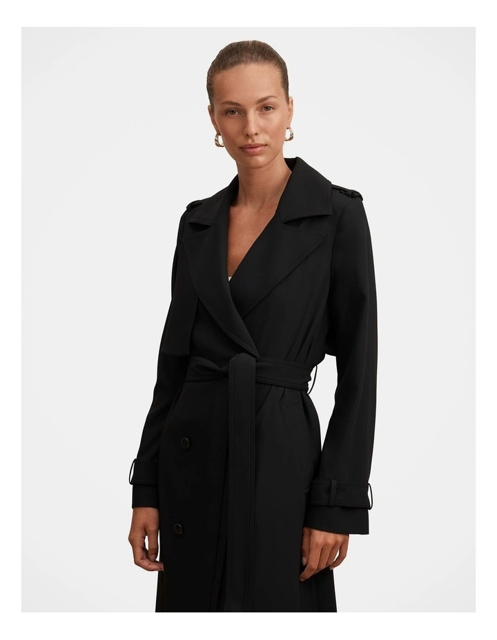Cameron Soft Trench Coat in Black image 4