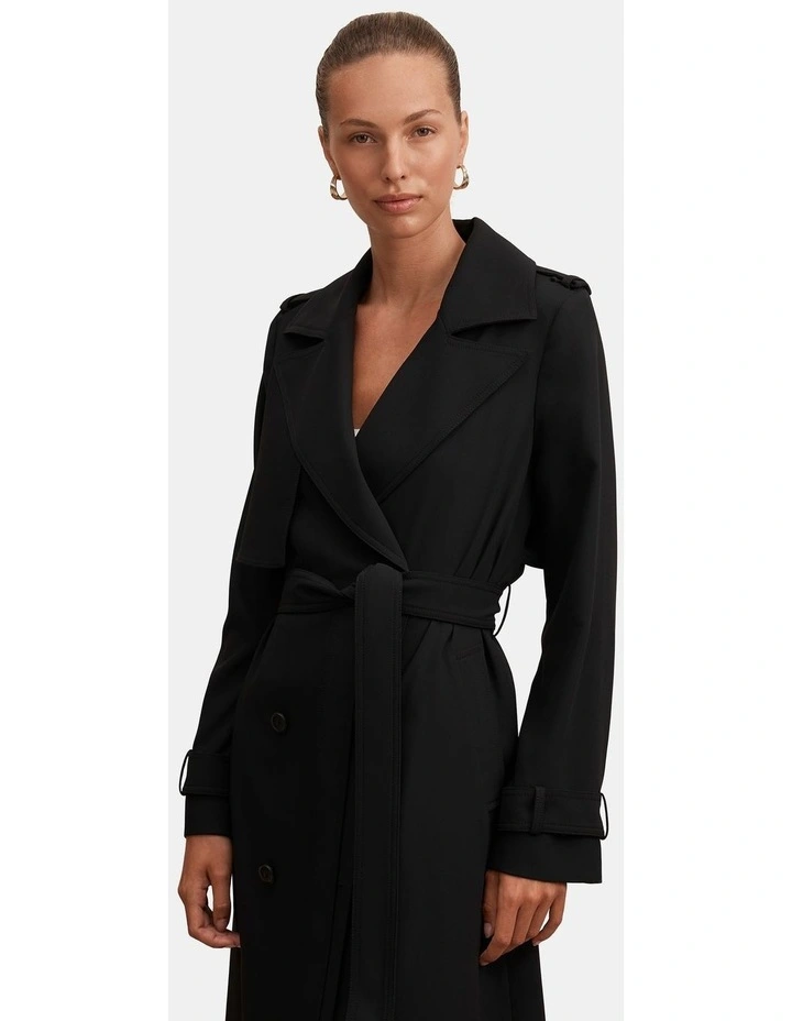 Cameron Soft Trench Coat in Black image 4