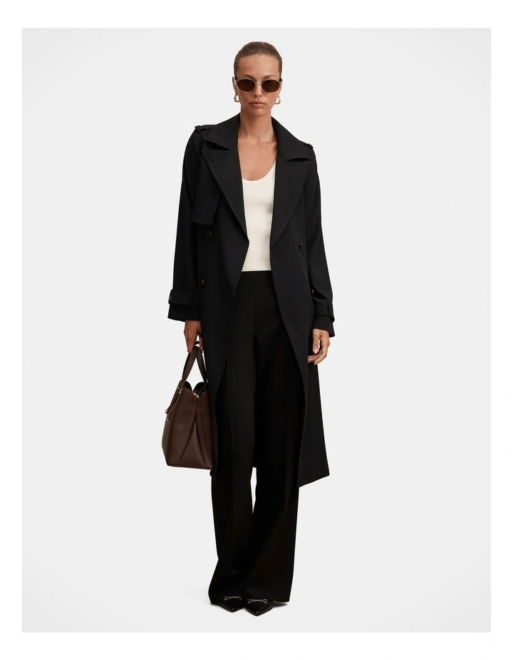 Cameron Soft Trench Coat in Black image 6