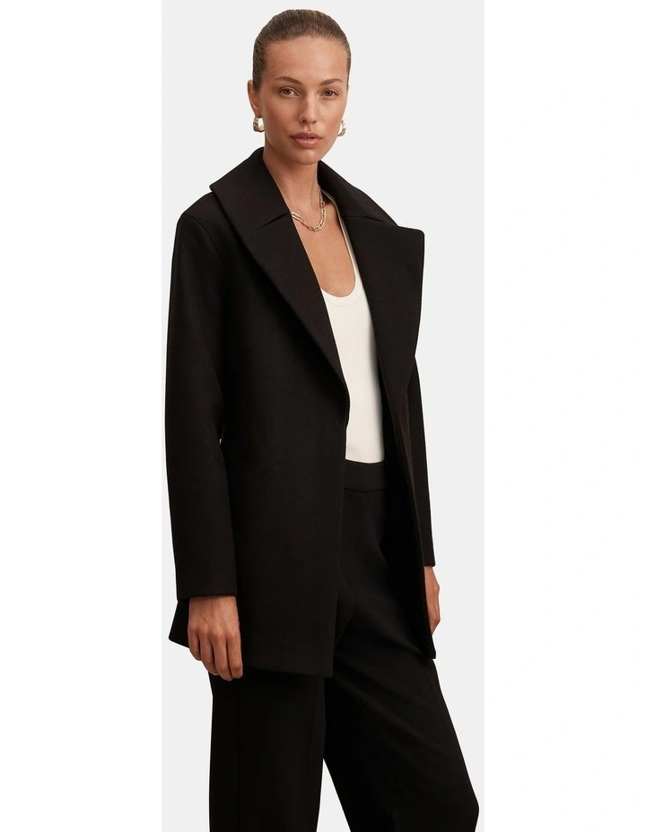 Sabrina Short Wrap Coat in Black image 3
