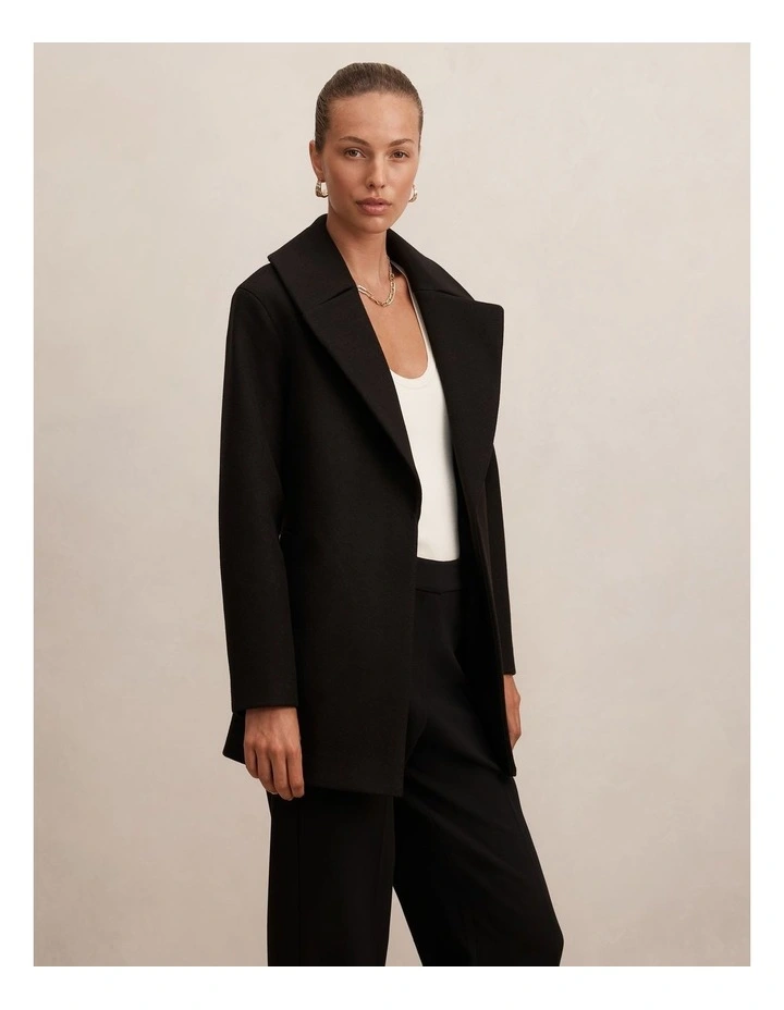 Sabrina Short Wrap Coat in Black image 5