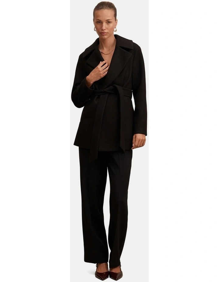 Sabrina Short Wrap Coat in Black image 5