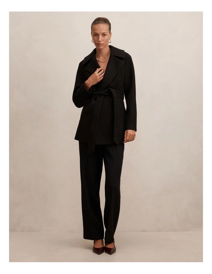 Sabrina Short Wrap Coat in Black image 6
