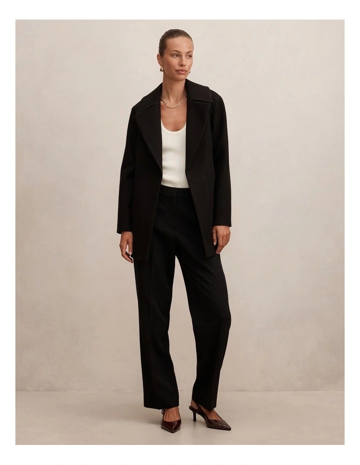 Sabrina Short Wrap Coat in Black image 7