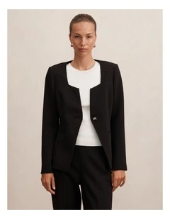 Sloane Collarless Blazer in Black