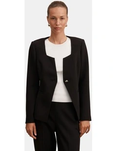 Sloane Collarless Blazer in Black
