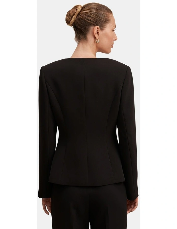 Sloane Collarless Blazer in Black image 2