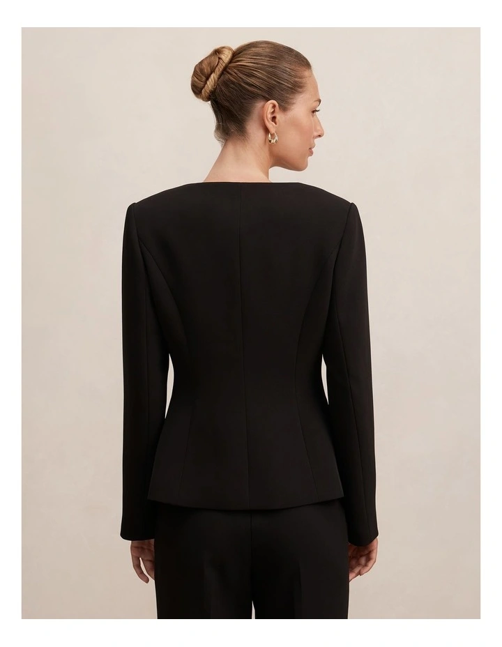 Sloane Collarless Blazer in Black image 3