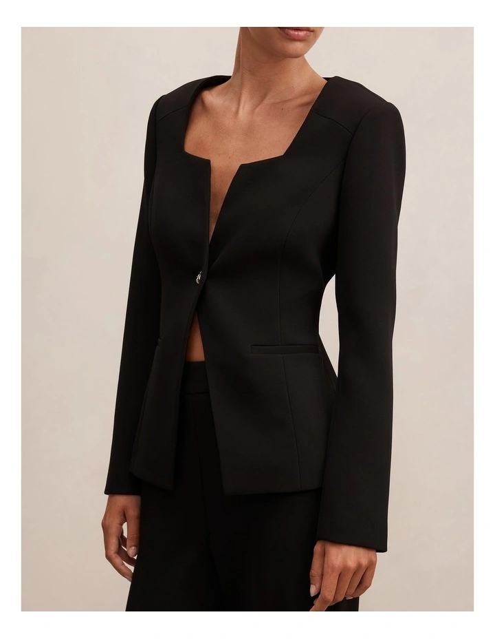 Sloane Collarless Blazer in Black image 5