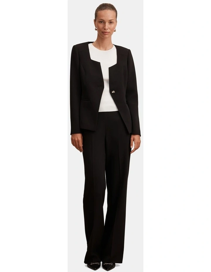 Sloane Collarless Blazer in Black image 5