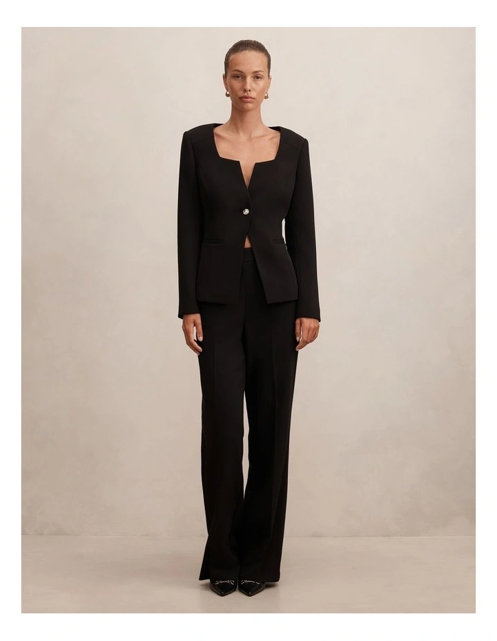 Sloane Collarless Blazer in Black image 6