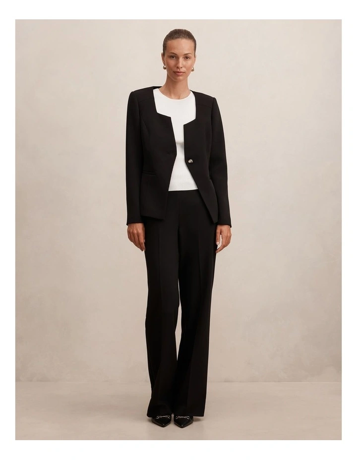 Sloane Collarless Blazer in Black image 7