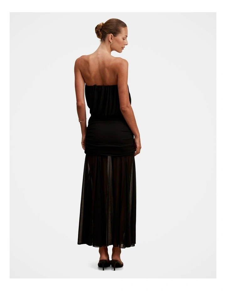 Lyra Bandeau Draped Maxi Dress in Black image 2