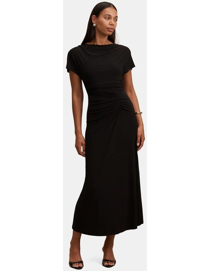 Tahnee Grown On Sleeves Maxi Dress in Black image 1