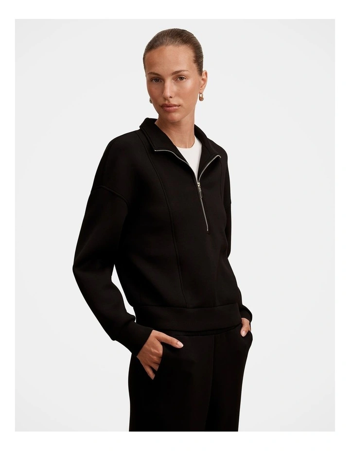 Heidi Seam Detail Lounge Jumper in Black image 3