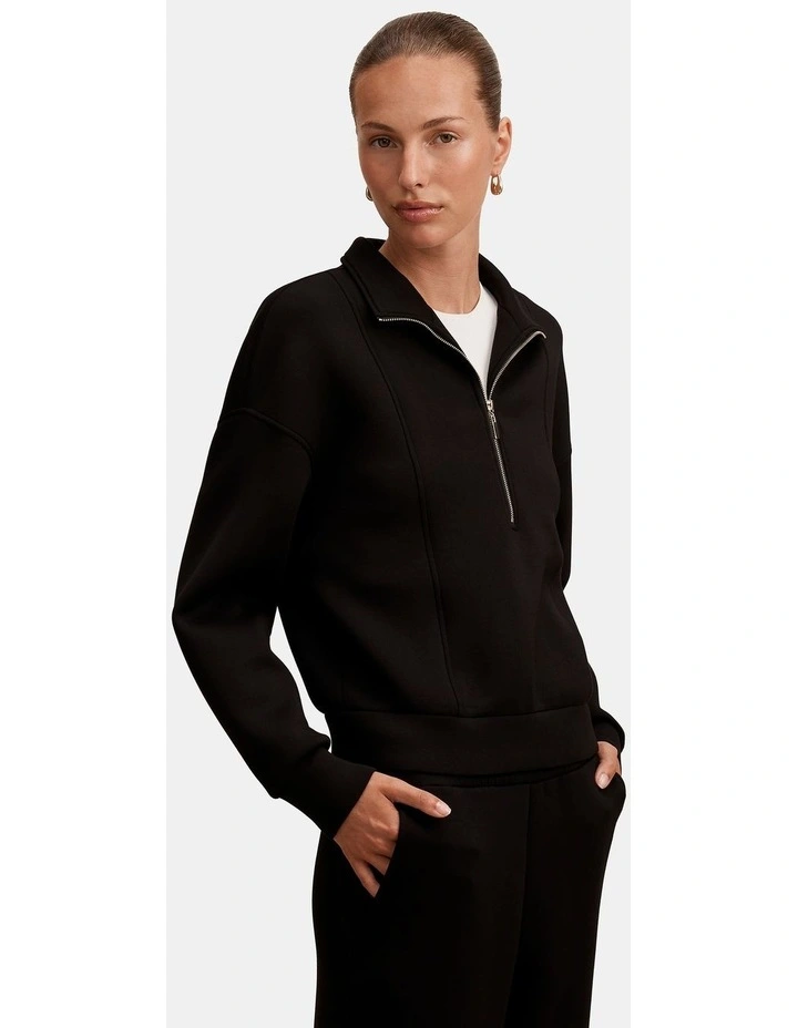 Heidi Seam Detail Lounge Jumper in Black image 3