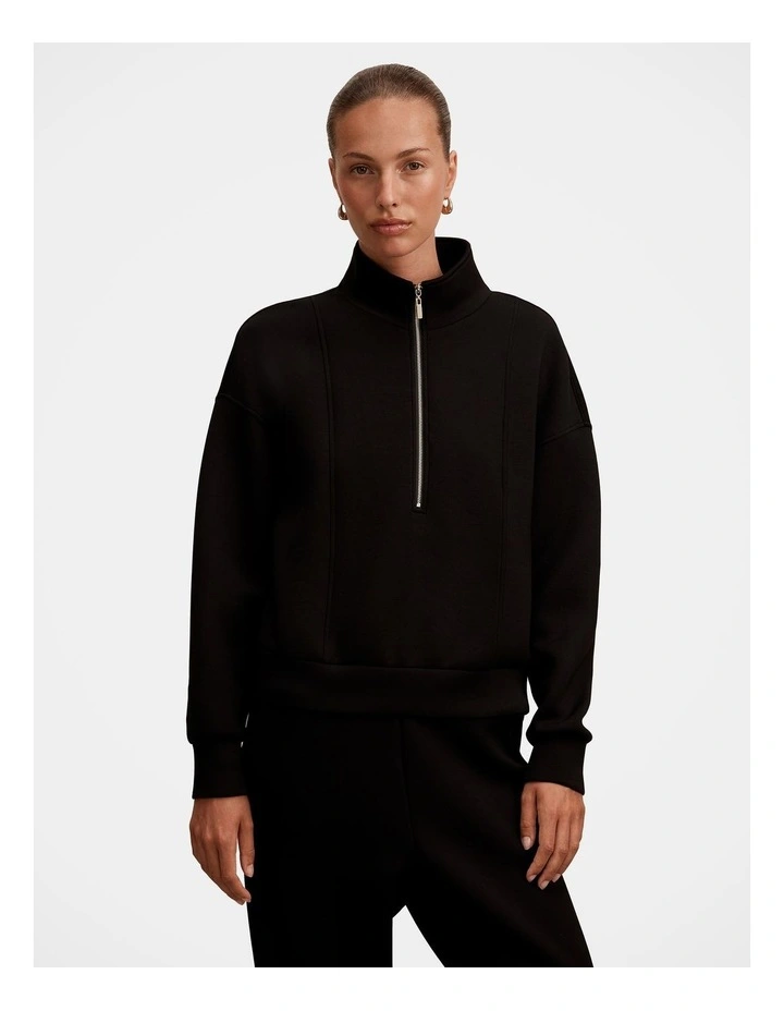 Heidi Seam Detail Lounge Jumper in Black image 4