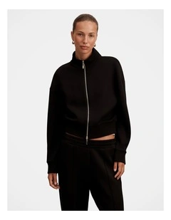 Hannah Zip Lounge Jacket in Black