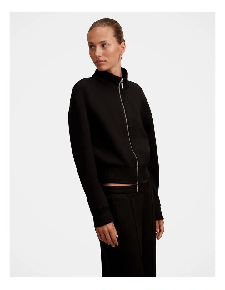 Hannah Zip Lounge Jacket in Black image 3