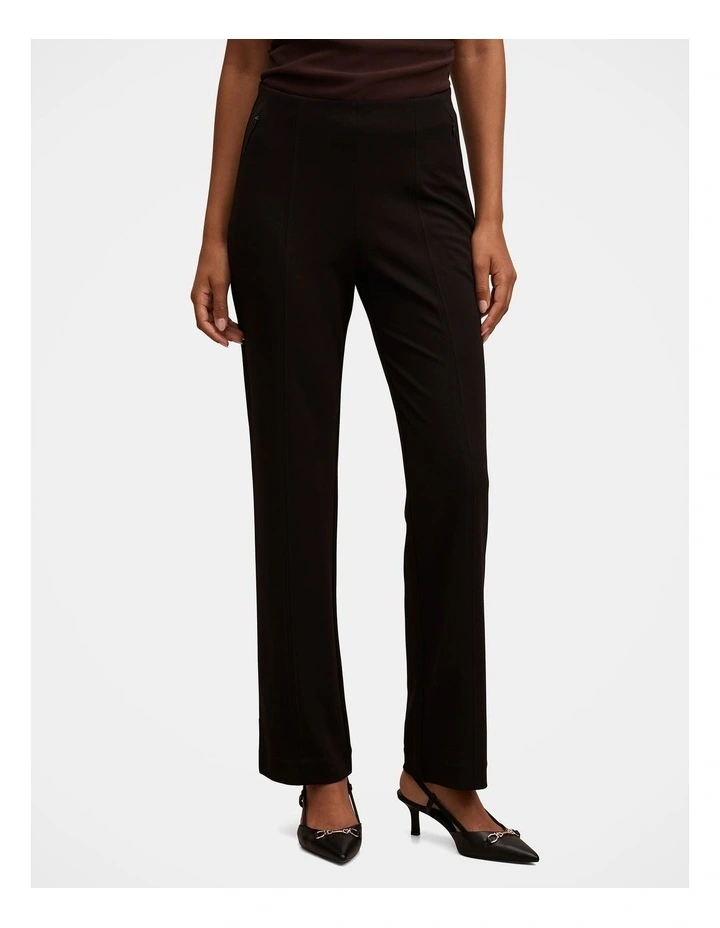 Piper Ponte Straight Leg Pants in Black image 1