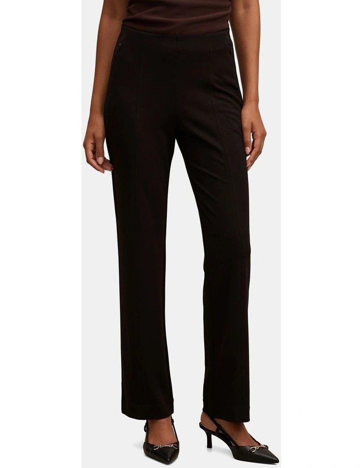 Piper Ponte Straight Leg Pants in Black image 1