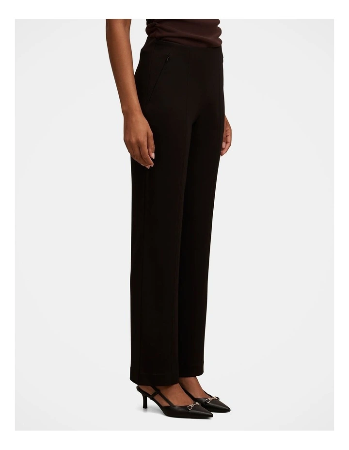 Piper Ponte Straight Leg Pants in Black image 3