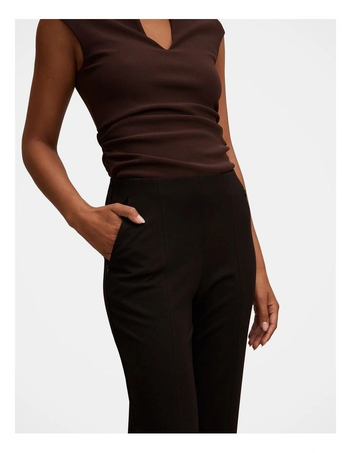 Piper Ponte Straight Leg Pants in Black image 4