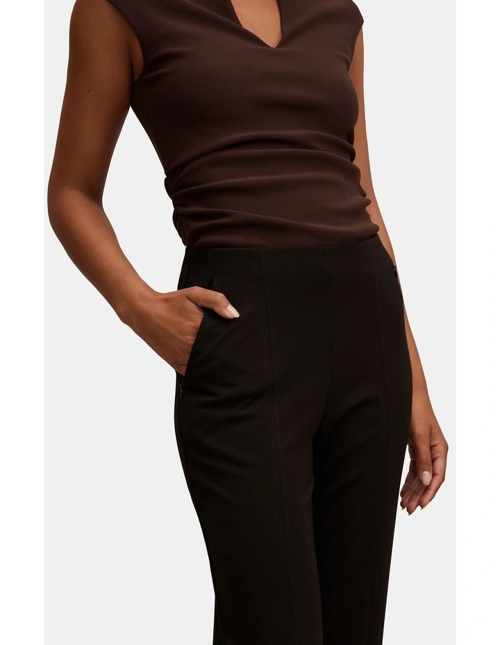Piper Ponte Straight Leg Pants in Black image 4