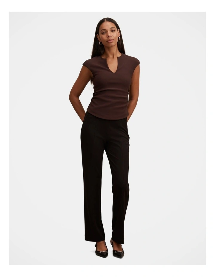 Piper Ponte Straight Leg Pants in Black image 5