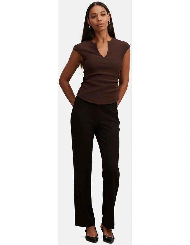 Piper Ponte Straight Leg Pants in Black image 5