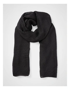 Harriet Pleated Scarf in Black