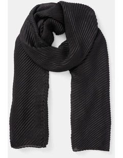 Harriet Pleated Scarf in Black
