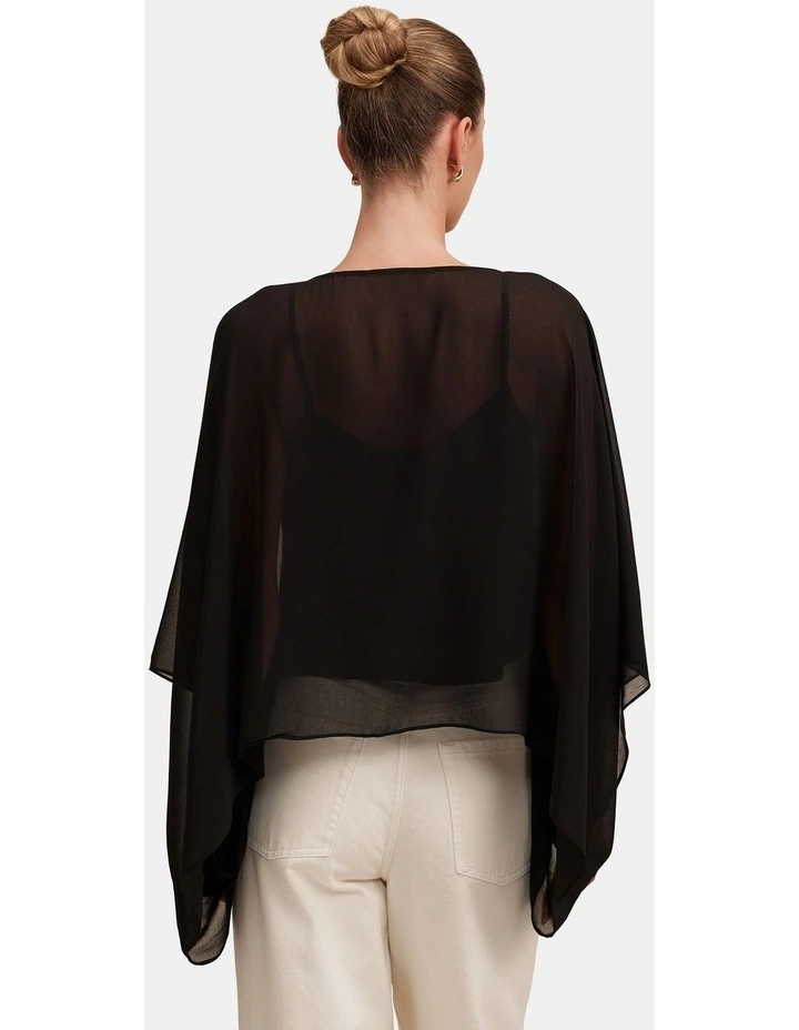 Gia Sheer Cape Top in Black image 2