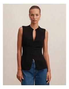Gabi Tailored Top in Black