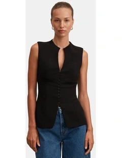 Gabi Tailored Top in Black
