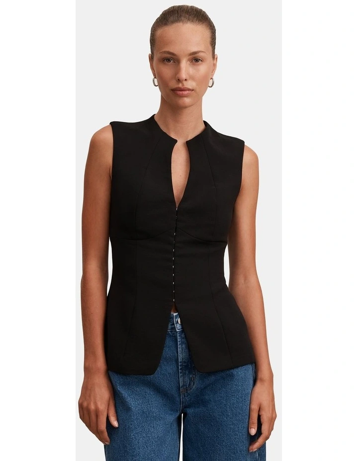 Gabi Tailored Top in Black image 1