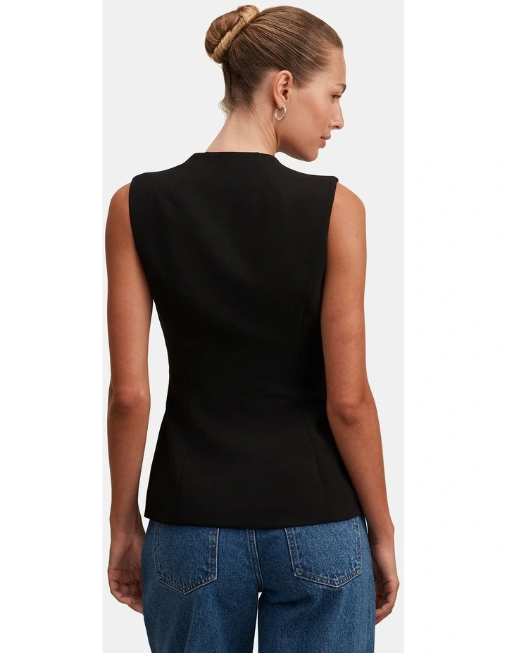 Gabi Tailored Top in Black image 2