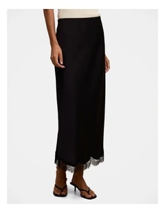 Enola Lace Maxi Skirt in Black