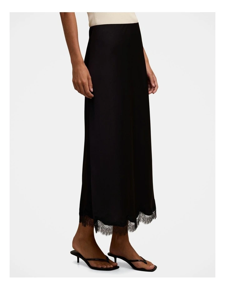 Enola Lace Maxi Skirt in Black image 3