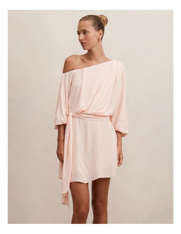 Sammy Tipped Draped Mini Dress in Rosewater image 1