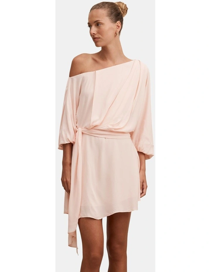 Sammy Tipped Draped Mini Dress in Pink image 1