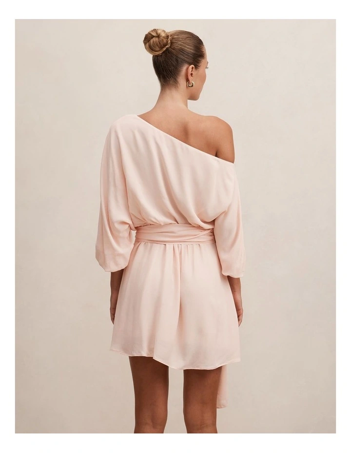 Sammy Tipped Draped Mini Dress in Rosewater image 2