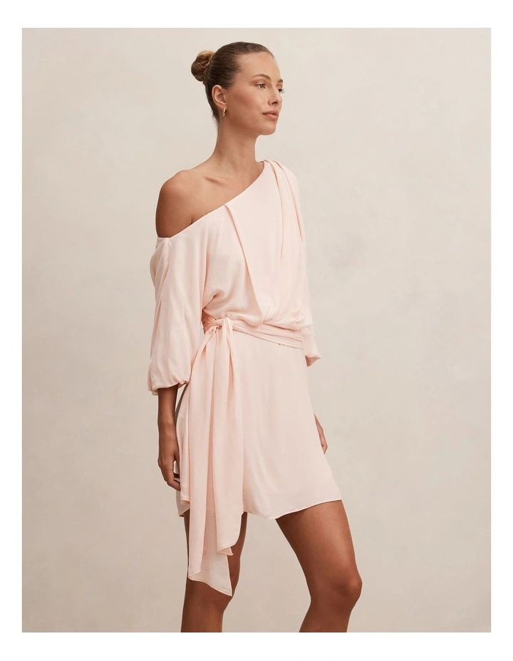 Sammy Tipped Draped Mini Dress in Rosewater image 3