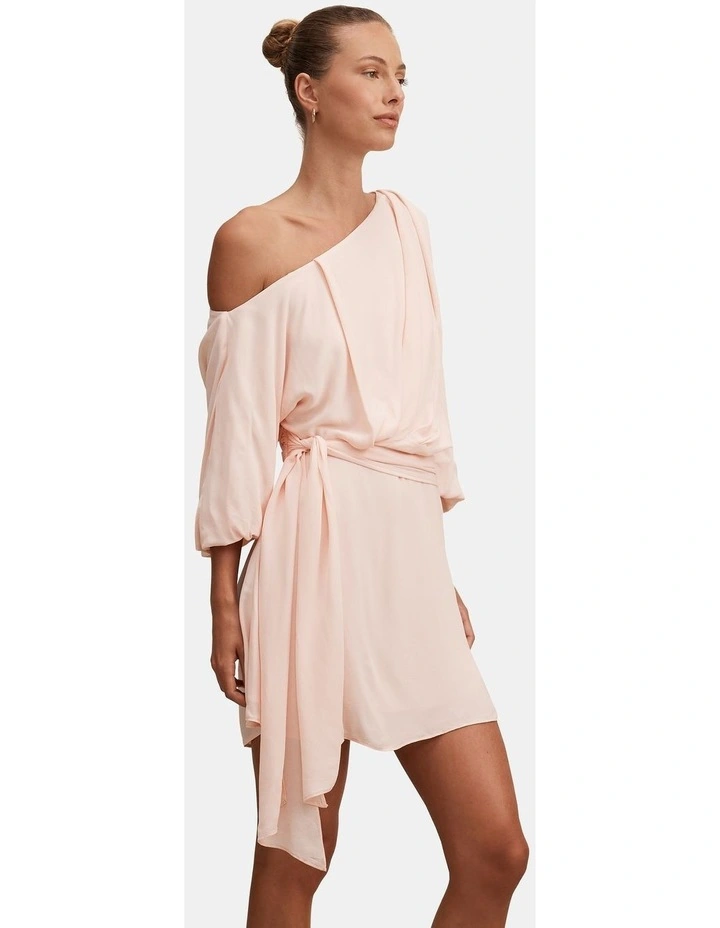 Sammy Tipped Draped Mini Dress in Pink image 3