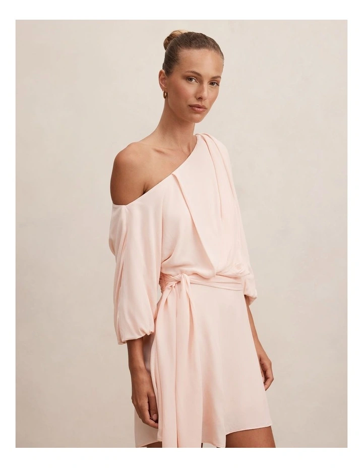 Sammy Tipped Draped Mini Dress in Rosewater image 4