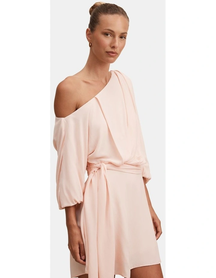Sammy Tipped Draped Mini Dress in Pink image 4