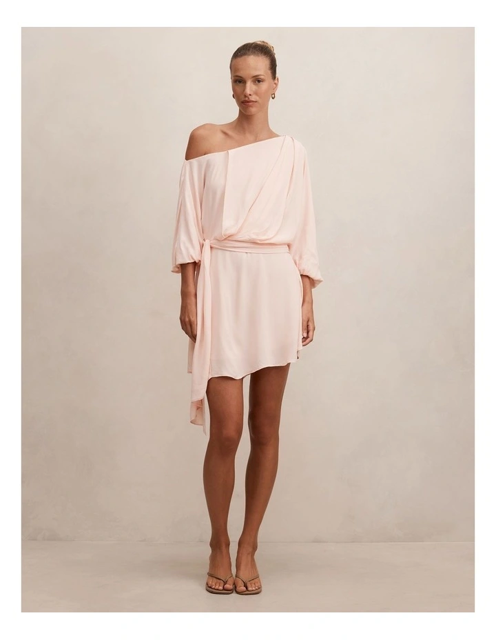 Sammy Tipped Draped Mini Dress in Rosewater image 5