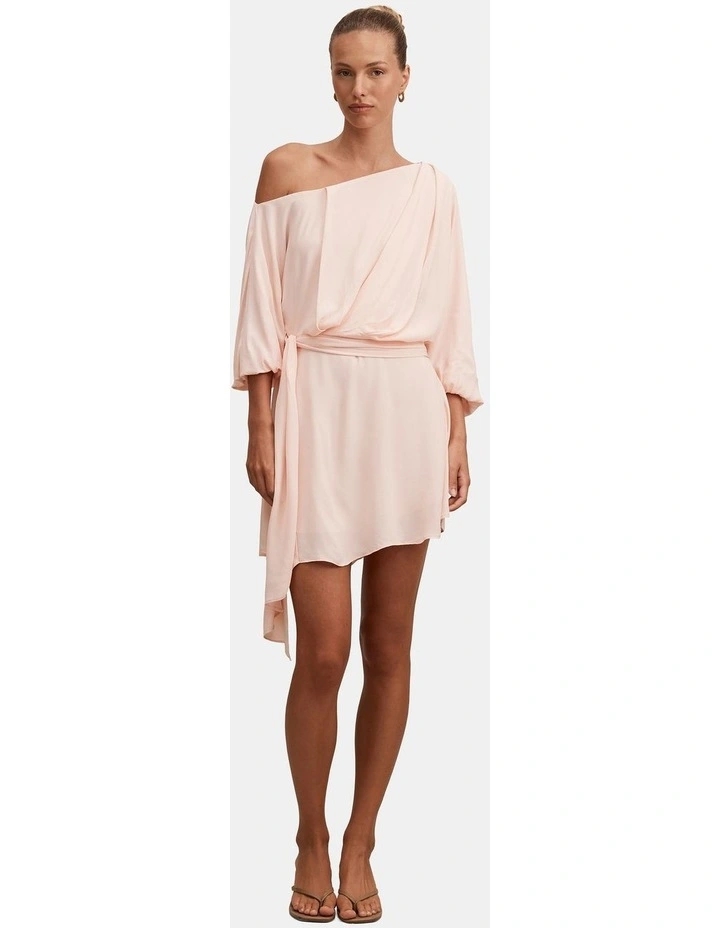 Sammy Tipped Draped Mini Dress in Pink image 5