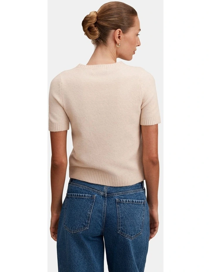 Lucy Knitted T-shirt in Pink image 2