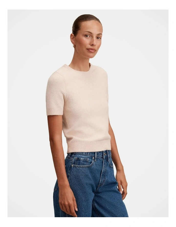 Lucy Knitted T-shirt in Pink image 3